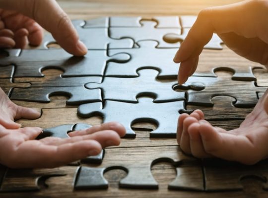 A conceptual illustration showing a parent and a healthcare professional collaboratively assembling puzzle pieces, symbolizing the process of understanding and diagnosing a child's mental health condition.