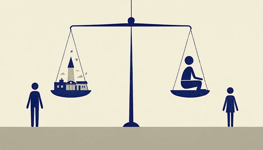 Conceptual illustration of balance between parental rights and child privacy in mental health