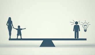 Conceptual illustration of a balance scale representing the equilibrium between parental oversight and child autonomy in mental health decision-making, highlighting the importance of finding harmony in supporting young people's developing rights.