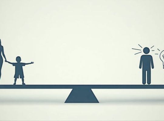 Conceptual illustration of a balance scale representing the equilibrium between parental oversight and child autonomy in mental health decision-making, highlighting the importance of finding harmony in supporting young people's developing rights.