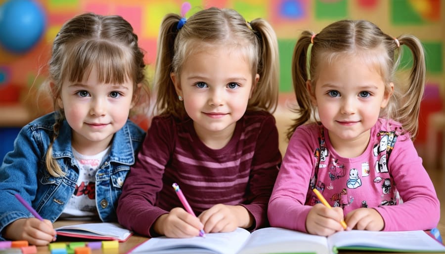 Diverse group of children participating in both academic and hands-on learning experiences