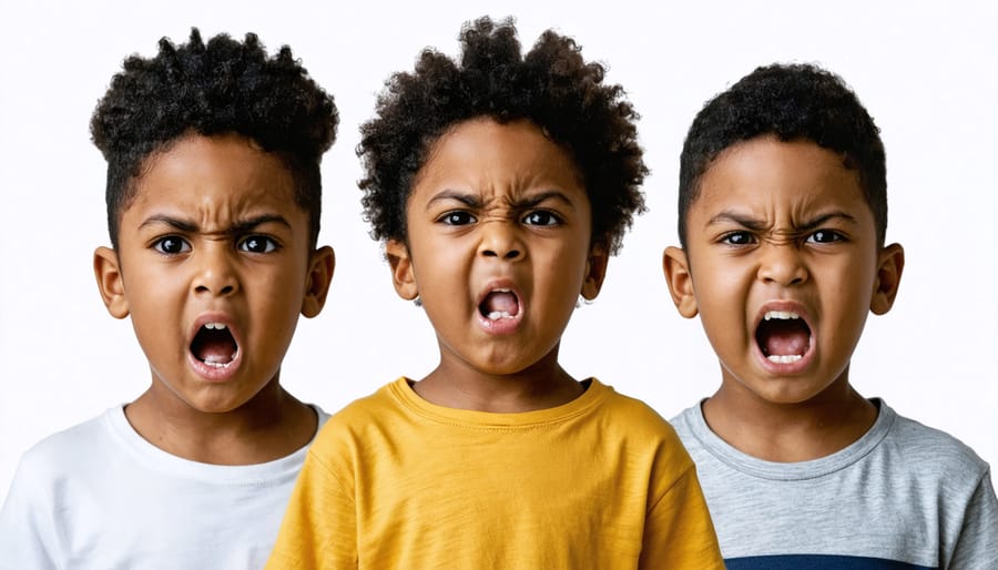 Children of various ages showing different emotions like happiness, curiosity, and thoughtfulness