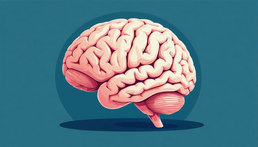 Artistic diagram of brain regions affected by mindfulness practice