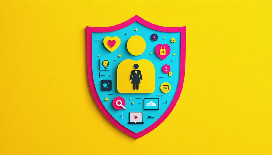 Digital safety and privacy concept illustration for online parenting groups