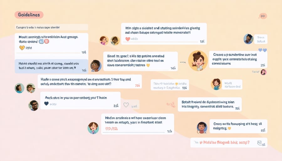 Example of a positive interaction in an online parenting support group