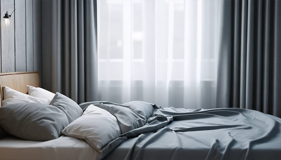 Well-designed bedroom setup showcasing optimal sleep environment features