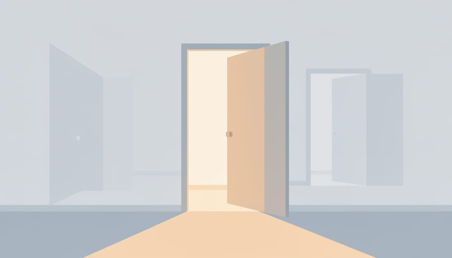 Open doorway into a community room symbolizing a welcoming, accessible support space.