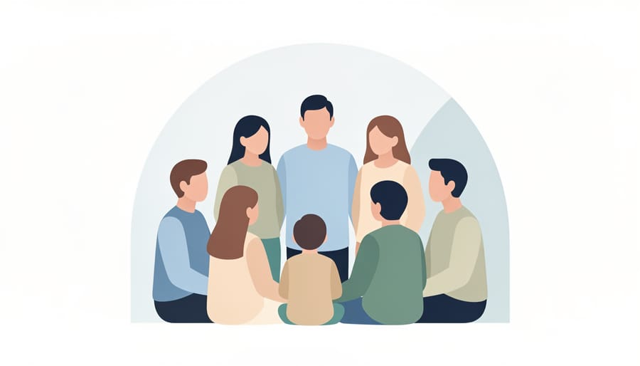 Group of parents seated in a circle together during a community support session